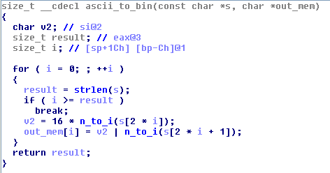 ascii_to_bin vulnerable function